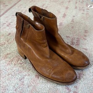 Kork-Ease Women's Tan Leather Chelsea Ankle Booties